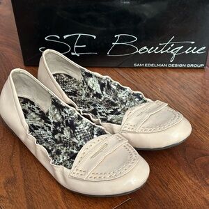 Sam Edelman SE Boutique NEW IN BOX Women 7.5 Patent Leather Loafers Nude Flats